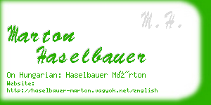 marton haselbauer business card
